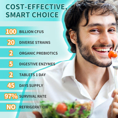 Probiotics For Men Digestive Health 100 Billion Cfus + 20 Strains - Mens Probiotic With Prebiotics And Digestive Enzymes, Mood