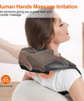 Neck Massager, Cordless Deep Tissue 6D [Noiseless Long Life] Hand Kneading Shoulder Massager With Heat, Portable Shiatsu Electric Massager For Relax Muscles Home & Office & Car Use