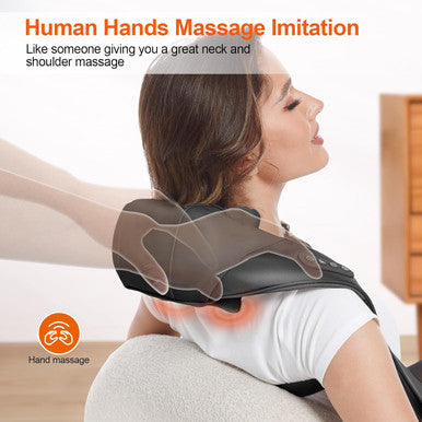 Neck Massager, Cordless Deep Tissue 6D [Noiseless Long Life] Hand Kneading Shoulder Massager With Heat, Portable Shiatsu Electric Massager For Relax Muscles Home & Office & Car Use