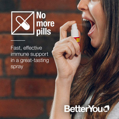 BetterYou Vitamin D+K2 Oral Spray | Natural Liquid Daily Multivitamin Spray and Immune System Support Supplement for Healthy Bones | 0.40 fl oz