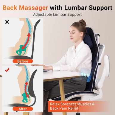 Comrelax Back Massager For Chair Seat Massager For Using In The Office/Sofa 'Promotes Blood Circulation Chair Massage Pad With Lumber Support For Father/Dad