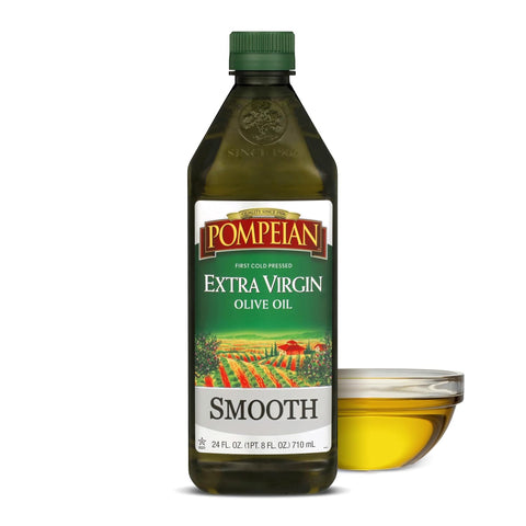 Pompeian Smooth Extra Virgin Olive Oil, Contains Polyphenols, First Cold Pressed, 16 FL Oz