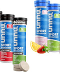 Nuun Sport + Caffeine Electrolyte Tablets Variety Pack, Non-GMO, 6 Pack | Dissolvable in Water, 60 Servings with 5 Essential Electrolytes for Hydration, 1g Sugar Drink Mix, Vegan, Non-GMO