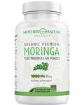Mother Nature Organics Superfoods for Organic Living Moringa Capsules 1000Mg, From Organic Certified Moringa Leaves Powder - Greens Superfood Supplement - Energy, Focus, Lactation Support, Vitamin C For Immune Support - Vegan, Non-Gmo (120 Count)