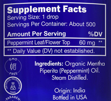 Zongle USDA Certified Organic Peppermint Oil, Safe To Ingest, Mentha Piperita, 1 oz