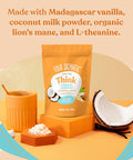 Four Sigmatic Think Vanilla Coconut Coffee Creamer By | Organic Coffee Creamer With Lion S Mane And L-Theanine | Powdered Coconut Creamer | Non Dairy Creamer Powder | 4.23 Oz