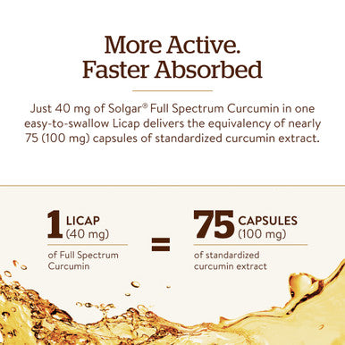 Solgar Full Spectrum Curcumin 105 Licaps Superior Absorption Brain Joint and Immune Health Vegan Gluten Free Non Gmo Dairy Free 105 Servings