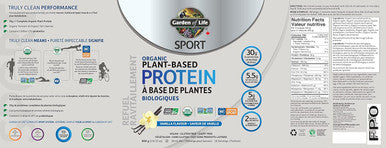 Garden of Life Sport Organic Plant Based Protein Vanilla 806 G