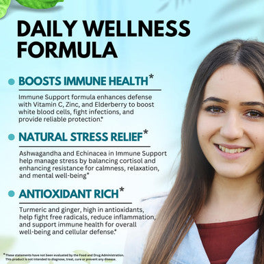 Elderberry Immune Support Supplement 8-In-1 Formula With Echinacea, Vitamin C & Zinc, Vitamin D 5000 Iu, Turmeric, Ginger, Ashwagandha ÃƒÂ¢Ã¢â€šÂ¬Ã¢â‚¬Å“ 60 Capsules