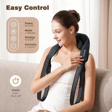Cordless Neck Massager With Heat, 4D Deep Tissue Kneading Massage, Shiatsu Neck And Shoulder Massage Pillow For Neck, Traps, Back And Leg Pain Relief, Gifts