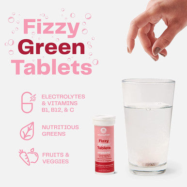 Amazing Grass Effervescent Tablets, Green Superfood Hydration Water Flavoring Tablet, Electrolyte, Vitamins and One Serving of Greens, Strawberry Lemonade Flavor, 10 Count