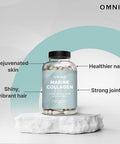 Omnia Marine Collagen Capsules 1200mg Premium Skin Hair & Nail Health Support for Women & Men Enriched with Type I Collagen Hyaluronic Acid & Vitamin C High-Potency Formula UK Made 60 Capsules
