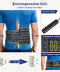Hongjing Red Light Massage Decompression Belt For Instant Lower Back Pain Relief Pump Up Lumbar Support Brace Inflatable Back Reliever With Electric Pump One Sizes Fits 29-49 Waist