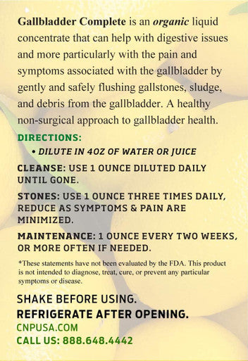 Gallbladder Complete 8oz Organic Liquid Cleanse Concentrate Digestive Vinegar Bitters Supplement and Gallstone Dissolver Support and Formula