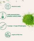 Organic Celery Juice Powder, 20 Ounce (1.25 Pound), 71 Serving, Celery Detox and Cold Pressed, Boosts Immune System, Energy and Supports Gut Health, Rich in Immune Vitamin C and Minerals, Vegan