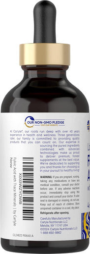 Carlyle Fulvic Acid Drops 4 fl oz | Liquid Trace Minerals | Ionic Supplement | Vegetarian Non-GMO & Gluten | by Vital Trace