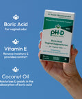 pH-D Feminine Health - Boric Acid Moisturizing Suppository - Woman Owned - For Vaginal Odor - Paraben-Free And Cruelty-Free - 14 Count