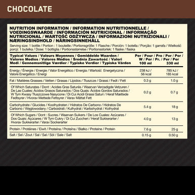 Optimum Nutrition On High Protein Shake Bottles Chocolate 12X330Ml