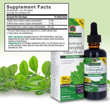 Nature'S Answer Alcohol- Chlorophyll 50mg 2oz Liquid | Internal Deodorant | Skin and Hair Support | Supports Immune Function Detoxification | Gluten Non-GMO | Single Count