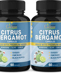 Organic Cadane Citrus Bergamot Extract Capsules 10300Mg With Berberine Olive Guggul Garlic Pine Bark Black Pepper 4 Months Supply (pack of 2)