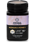 Manuka Hunters UMF 10+/MGO 263+ Certified New Zealand Manuka Honey - 100% Pure Natural Sweetener - Gluten, Dairy Free - Ideal for Tea, Coffee, Smoothies, and Baking - Sustainable - 8.8oz/250g Jar
