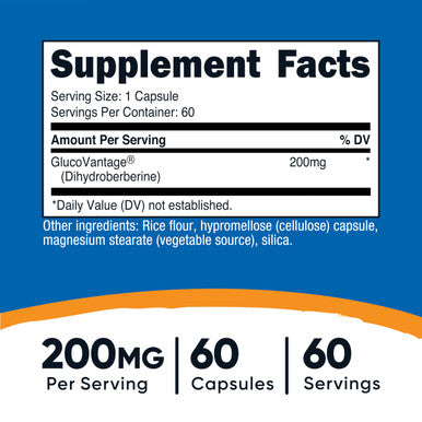Nutricost Dihydroberberine Capsules 200mg 60 Capsules