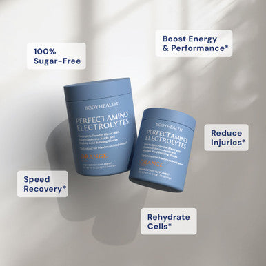 BodyHealth PerfectAmino Electrolytes Powder No Sugar Keto Sugar Free Fasting Electrolytes Drink Mix Hydration Powder with Trace Minerals Orange 30 Servings