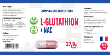 Hepatica L-Glutathione + Nac (N Acetyl Cysteine) 255Mg 90 Vegan Capsules, 3Rd Party Lab Tested, High Strength Supplement, Gluten And Gmo