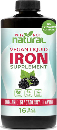 Why Not Natural Liquid Iron Supplement For Women Men And Kids Vegan Formulation For Anemia
