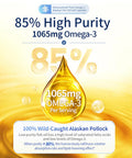 Nutrasumma High Purified Omega 3 Supplement Wild Alaskan Fish Oil Burpless & No Fishy Taste, 650Mg Epa &270Mg Dha Of 1250Mg Fish Oil Softgels, Gluten Free, Heart, Brain& Immune Support, 60 Servings