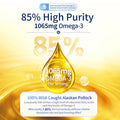 Nutrasumma High Purified Omega 3 Supplement Wild Alaskan Fish Oil Burpless & No Fishy Taste, 650Mg Epa &270Mg Dha Of 1250Mg Fish Oil Softgels, Gluten Free, Heart, Brain& Immune Support, 60 Servings