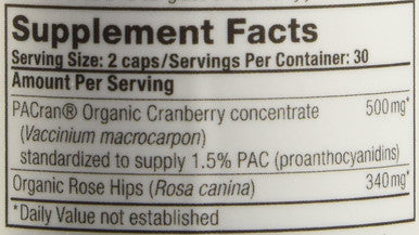 Oregons wild Harvest NonGMO Gluten Cranberry Organic Herbal Supplements 60 Count