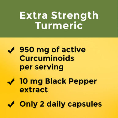 Nature Made Extra Strength Turmeric Curcumin With Black Pepper 1000Mg Extract (950Mg Curcuminoids) Per Serving Supports Healthy Inflammation Response 60 Vegetarian Capsules 30 Day Supply