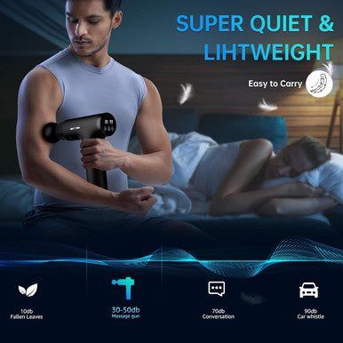 Massage Gun Deep Tissue, Mini Percussion For Athletes, Portable Muscle With 6 Attachments Pain Relief - Back, Neck, Body & 30 Speed (Black)
