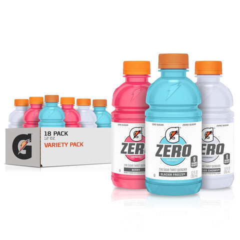 Gatorade G Zero Sports Drink Glacier Freeze Glacier Cherry Berry Variety Pack 12 Fl Oz (Pack of 18)