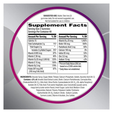 Centrum Multigummies Gummy Multivitamin For Women 50 Plus With Vitamin D3 B6 And B12 Multivitamin/Multimineral Supplement - 80 Count
