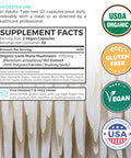 PURE CO Organic Lions Mane Supplement Capsules USDA Organic Mushroom Supplement Capsules with 1000mg Lion's Mane 10:1 Extract per Serving with 30% Polysaccharides Vegan and Non GMO 1 Month Supply
