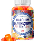 Calcium Magnesium Zinc Supplement Gummies With Vitamin D3 K2 Magnesium Glycinate Orange Berry Flavored Vegan Sugar Gluten Chewable For Men Women Kids