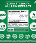 Zazzee Extra Strength Mullein 10:1 Extract, 3000 Mg Strength, 120 Vegan Capsules, 4 Month Supply, Concentrated And Standardized