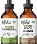 Wild & Organic Goldenseal Tincture 4 Fl Oz & Black Walnut Tincture 4 Fl Oz