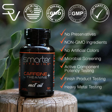 200Mg Caffeine Pills - Mct Oil From 100% Coconuts + 100Mg L-Theanine, Advanced Energy, Clean Focus And Perfect Clarity + All Natural Smooth Extended Release