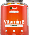 Vitamin B Complex Gummies for Adults & Kids - 90 Vegan Gummies - Vitamins B2, B3, B5, B6, B8, B9, B12, Zinc & Iodine - 3 Month Supply - Supports Energy Production