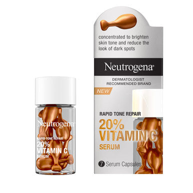 Neutrogena Rapid Tone Repair 20% Vitamin C Face Serum Capsules Daily Facial Serum with Vitamin C to Help Brighten Skin Tone & Reduce Look of Dark Spots 7 ct