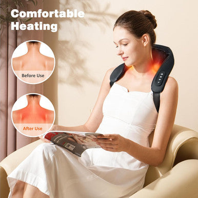 Cordless Neck Massager With Heat, 4D Deep Tissue Kneading Massage, Shiatsu Neck And Shoulder Massage Pillow For Neck, Traps, Back And Leg Pain Relief, Gifts