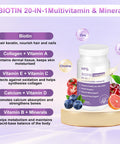 KFG Biotin 10000mcg Women's Multivitamin Mineral with Keratin Collagen Calcium Niacinamide & Vitamins A, B, D, C, E, for Women Hair Skin Nail & Bone Health 100 Tablets.