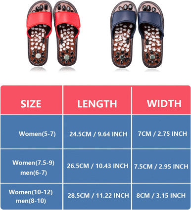 Acupressure Foot Mat Pebble Massager Relaxer Pain Relief Health Sandals Slippers Relaxation Gifts For Men Women (Black25)