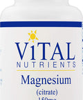 Vital Nutrients Magnesium Citrate Magnesium for Enhanced Absorption Gluten Free Vegan Formula 100 Vegetarian Capsules per Bottle 150 mg