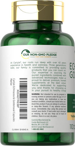 Carlyle Echinacea Goldenseal Capsules | 110 Count | Vegetarian Non-GMO Gluten