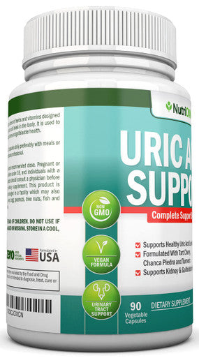Uric Support - Herbal Uric Cleanse Supplement - 90 Veggie Capsules - with Tart Cherry, Chanca Piedra, Turmeric, Milk Thistle, Bromelain and More - Supports Kidney and Gallbladder Health