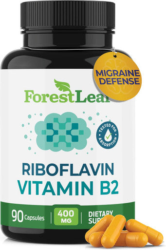 ForestLeaf Vitamin B2 Riboflavin 400mg 90 Veg Capsules